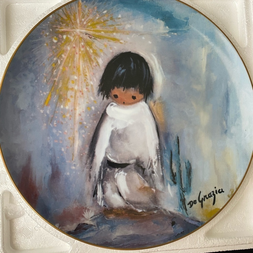 De Grazia Porcelain Plate The Holiday Series “ BLUE BOY” Limited Edition 1982